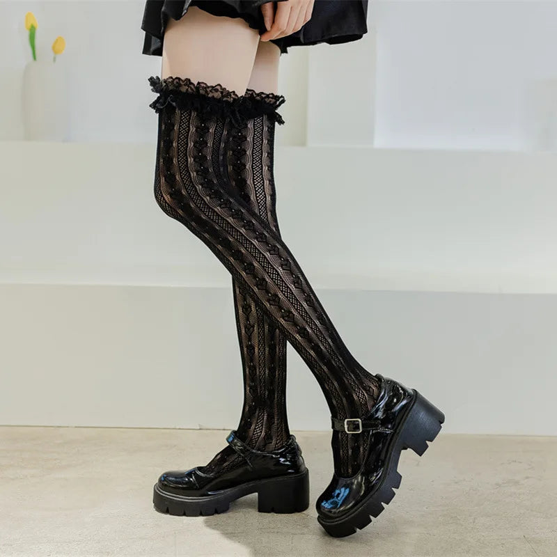 Lace Love Affair: JPop Lolita Tall Knee Thigh Socks🎀🎀